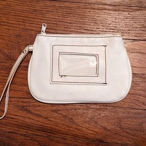 White wristlet with ID holder